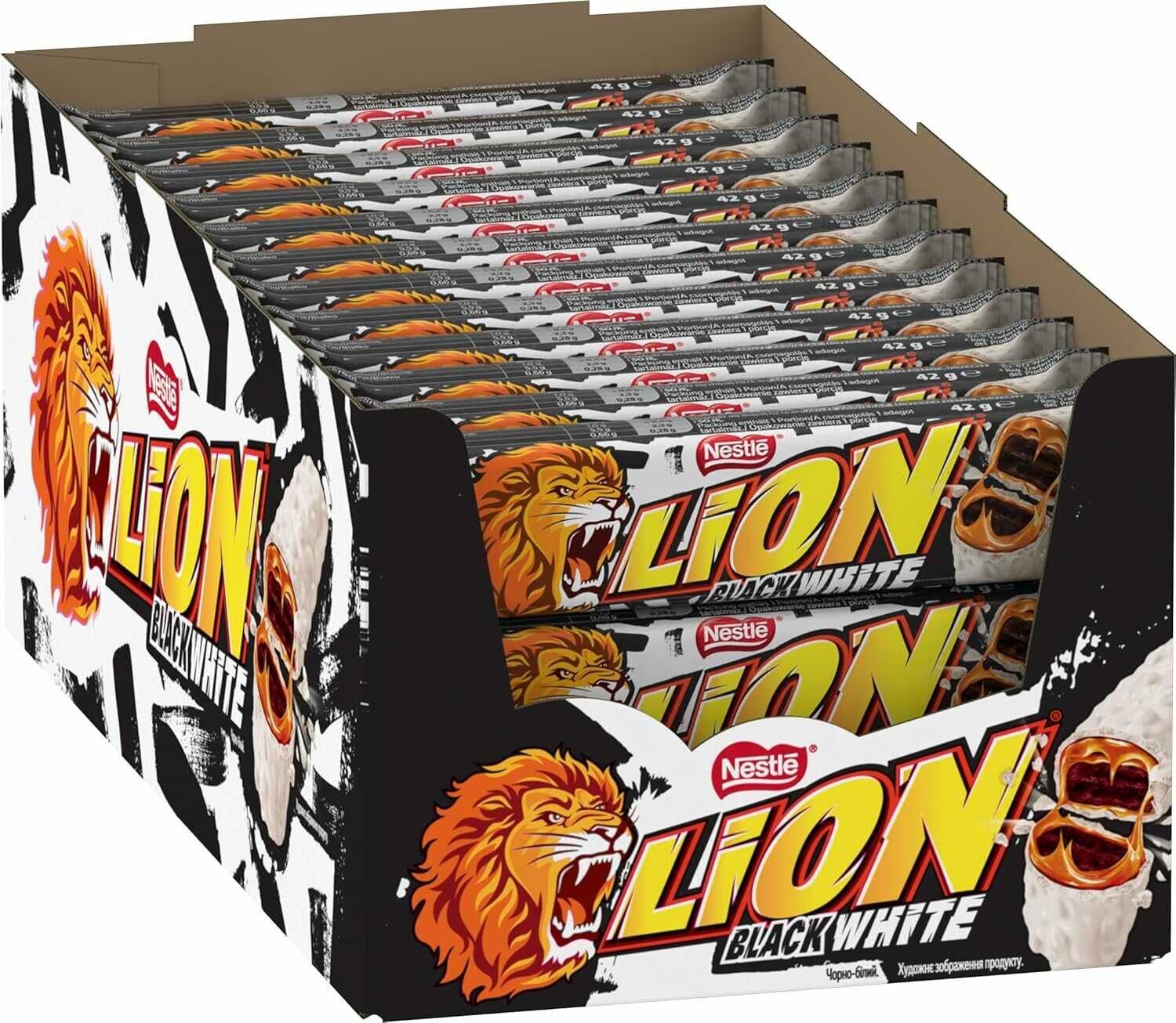 Nestlé LION Schokoriegel Black & White, 24* 42g 15,47€ statt 18,57€