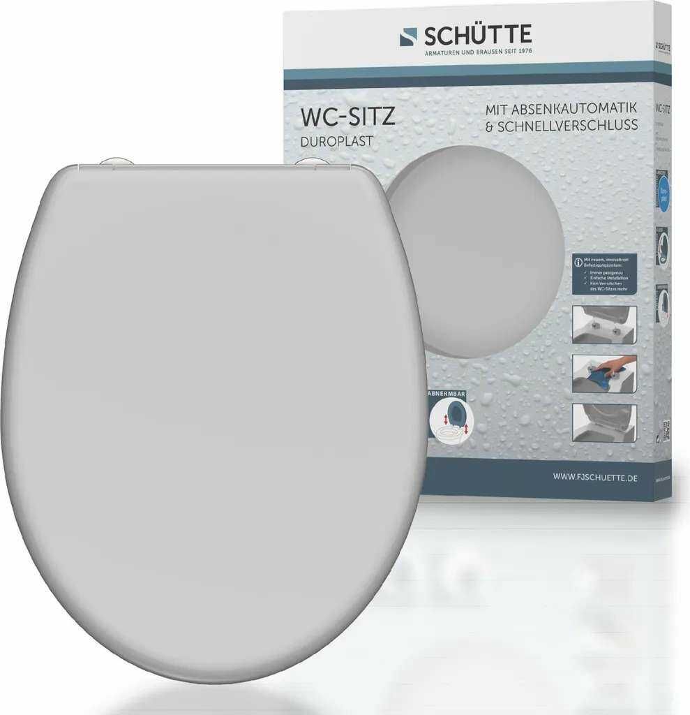 SCHÜTTE Duroplast WC Sitz GREY, mit Absenkautomatik und Schnellverschluss