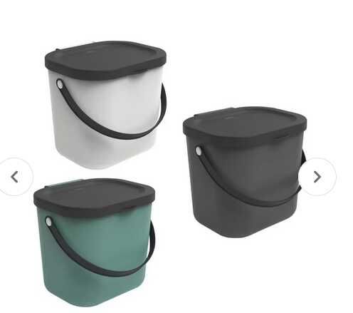 [Kaufland] ROTHO Albula Biomülleimer | 6 Liter (24 x 21 x 20 cm) | mit dicht schließendem Deckel | verschiedene Farben