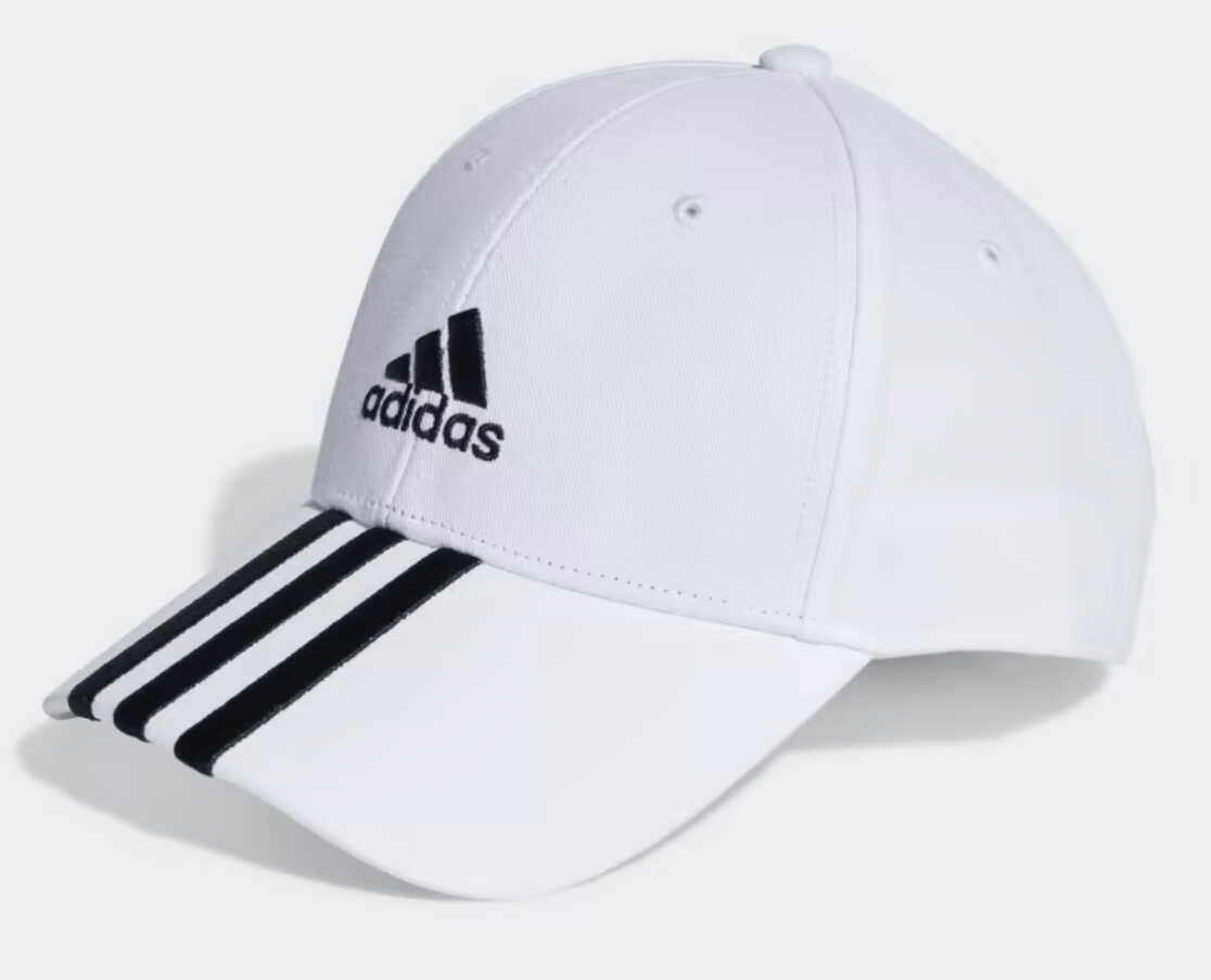 adidas 3 Streifen Baseball Kappe in Weiß für 10€ statt 21,85€