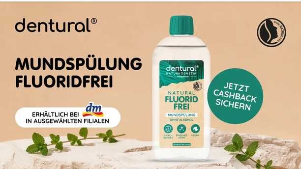 dentural Mundspülung Natural fluoridfrei, 480 ml € 1,50 Cashback dentural Mundspülung Natural fluoridfrei, 480 ml € 1,50 Cashback