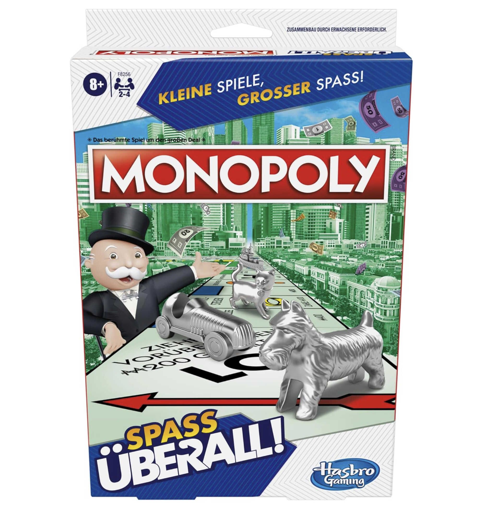 Monopoly Kompakt Brettspiel in Reiseversion für unterwegs für 5,69€ statt 10,94€