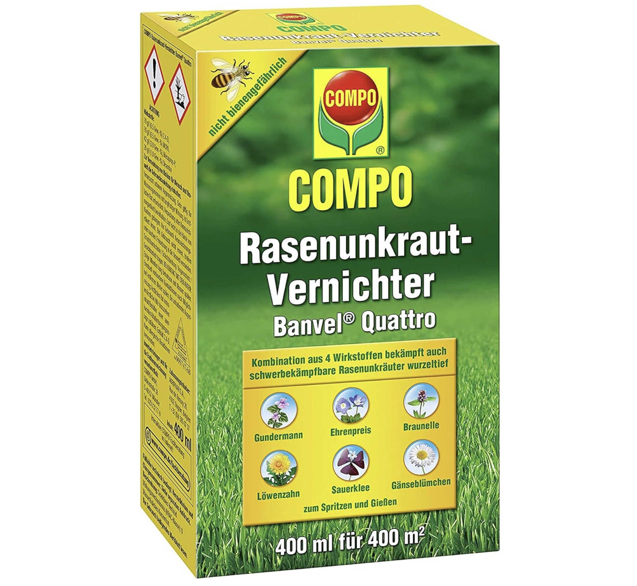 COMPO Rasenunkraut Vernichter Banvel Quattro, 400 ml (400 m²) ab 19,49€ statt 23,90€