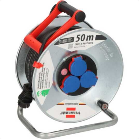 Kabeltrommel Stahlblech Garant S 50m H05RR F 3G1,5 1198530 Brennenstuhl 78,49€ statt 104,40€