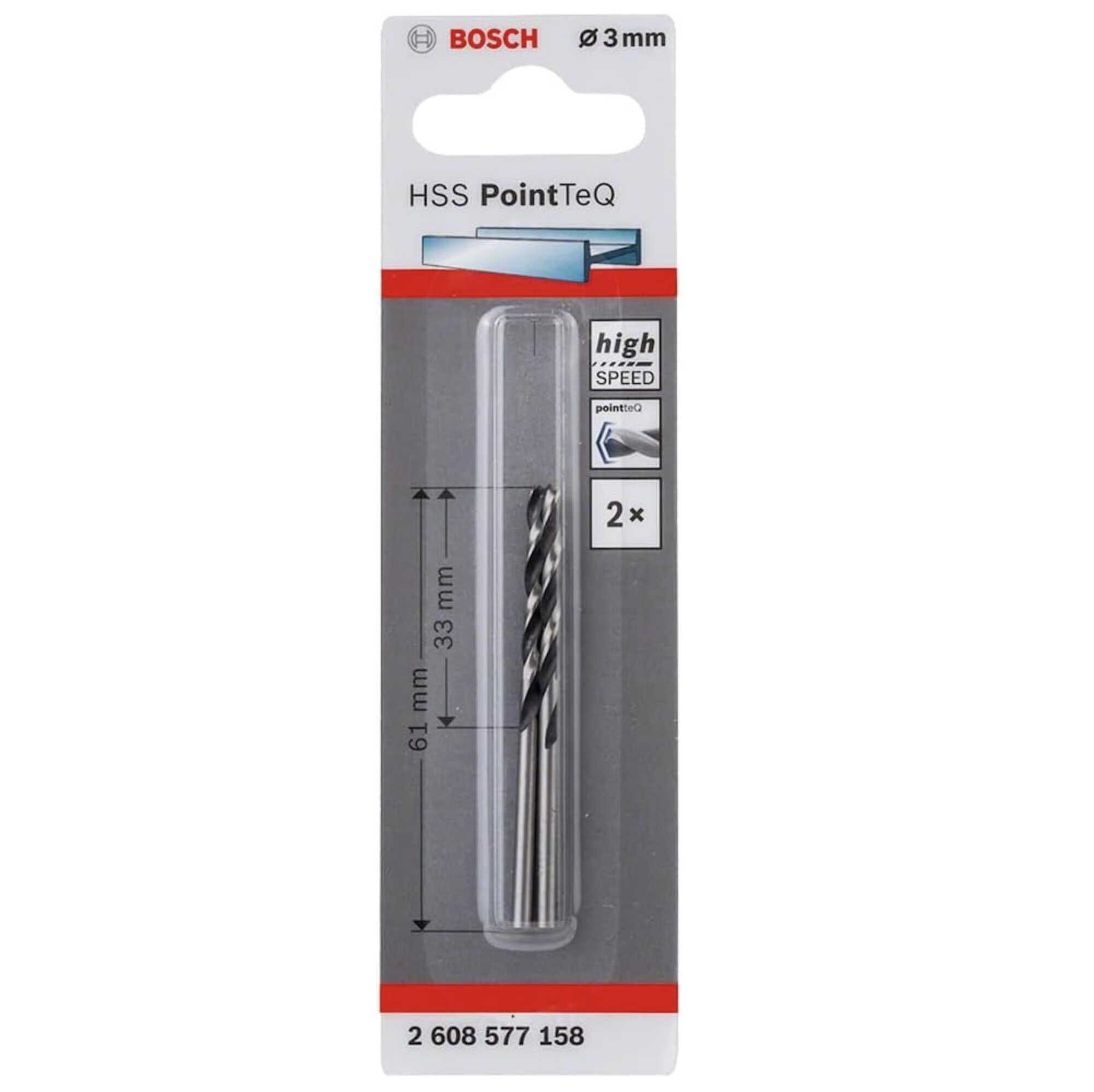 Bosch Professional 2 Stück HSS Spiralbohrer PointTeQ für 0,74€ statt 2,19€