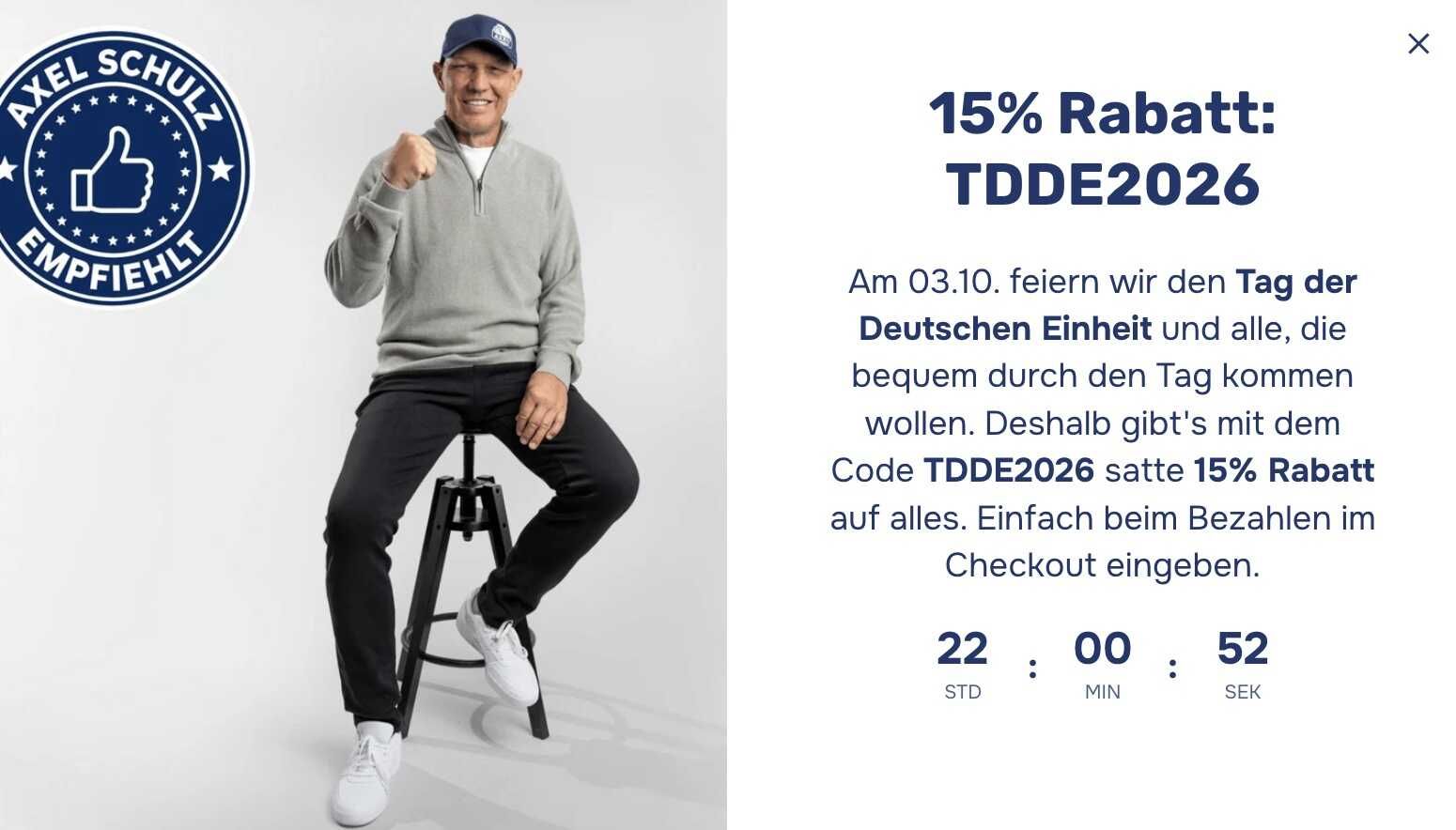 15% Rabatt auf alles bei Papas Shorts am Tag der Deutschen Einheit 15% Rabatt auf alles bei Papas Shorts am Tag der Deutschen Einheit