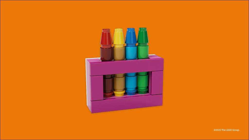 Baue ein LEGO Wachsmalstifte Set und nimm es mit nach Hause!