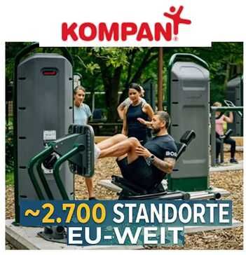 Gratis Gratis Fitnessstudio draußen EU weit 2700x | KOMPAN Outdoor Fitness App kostenlos +150x Video Anleitung effektives Kraft & Cardiotraining