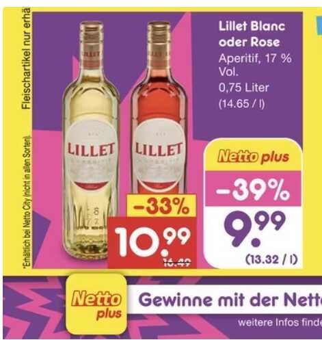 Lillet Blanc oder Rose Lillet Blanc oder Rose