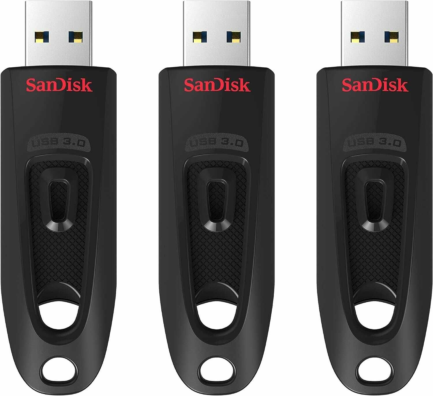 SanDisk Ultra USB 3.0 (3x 64GB)   28,99€ statt 34,99€