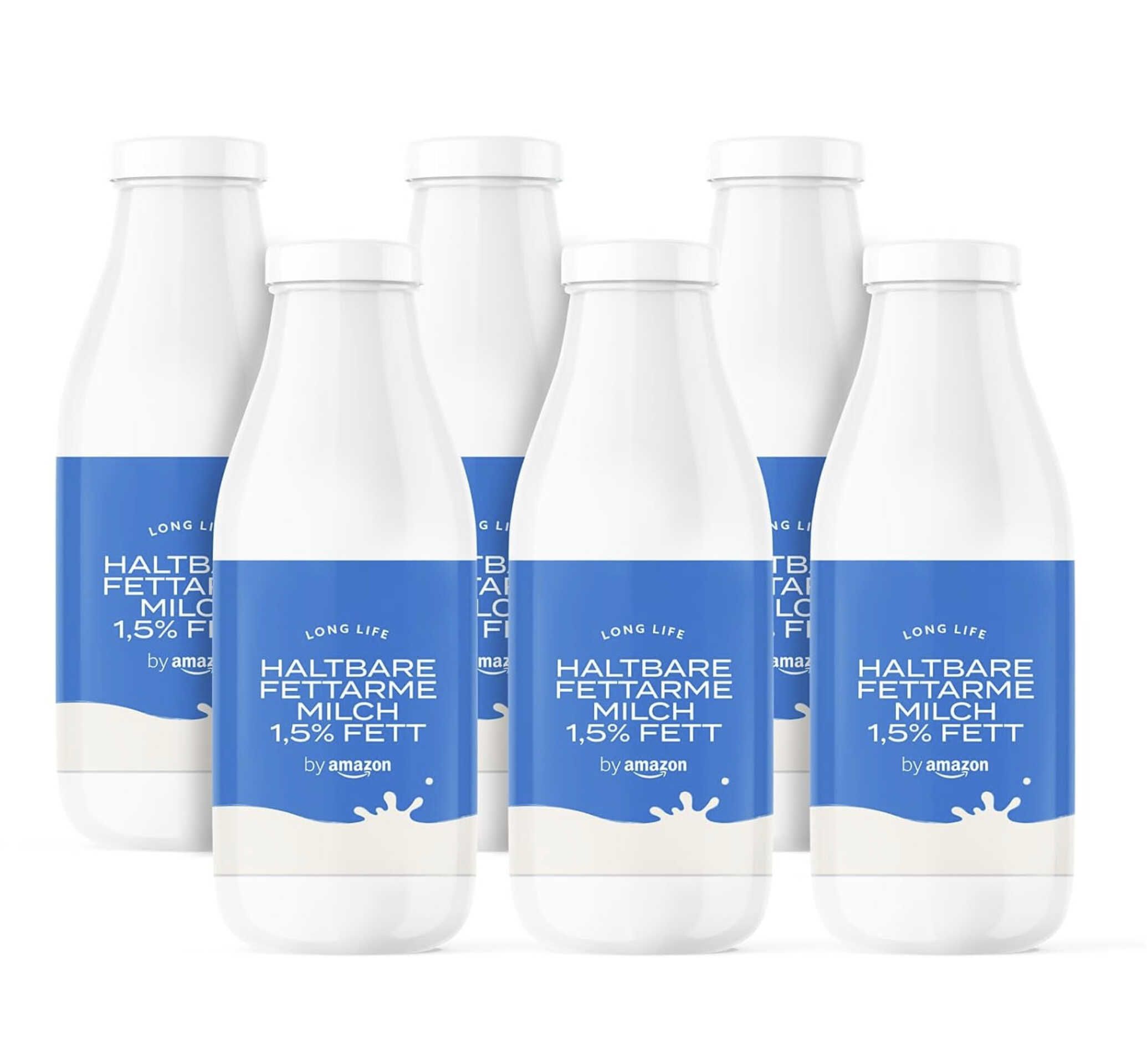 6x 1 L by Amazon Haltbare Fettarme Milch, 1,5% Fett ab 4,56€ statt 6,12€