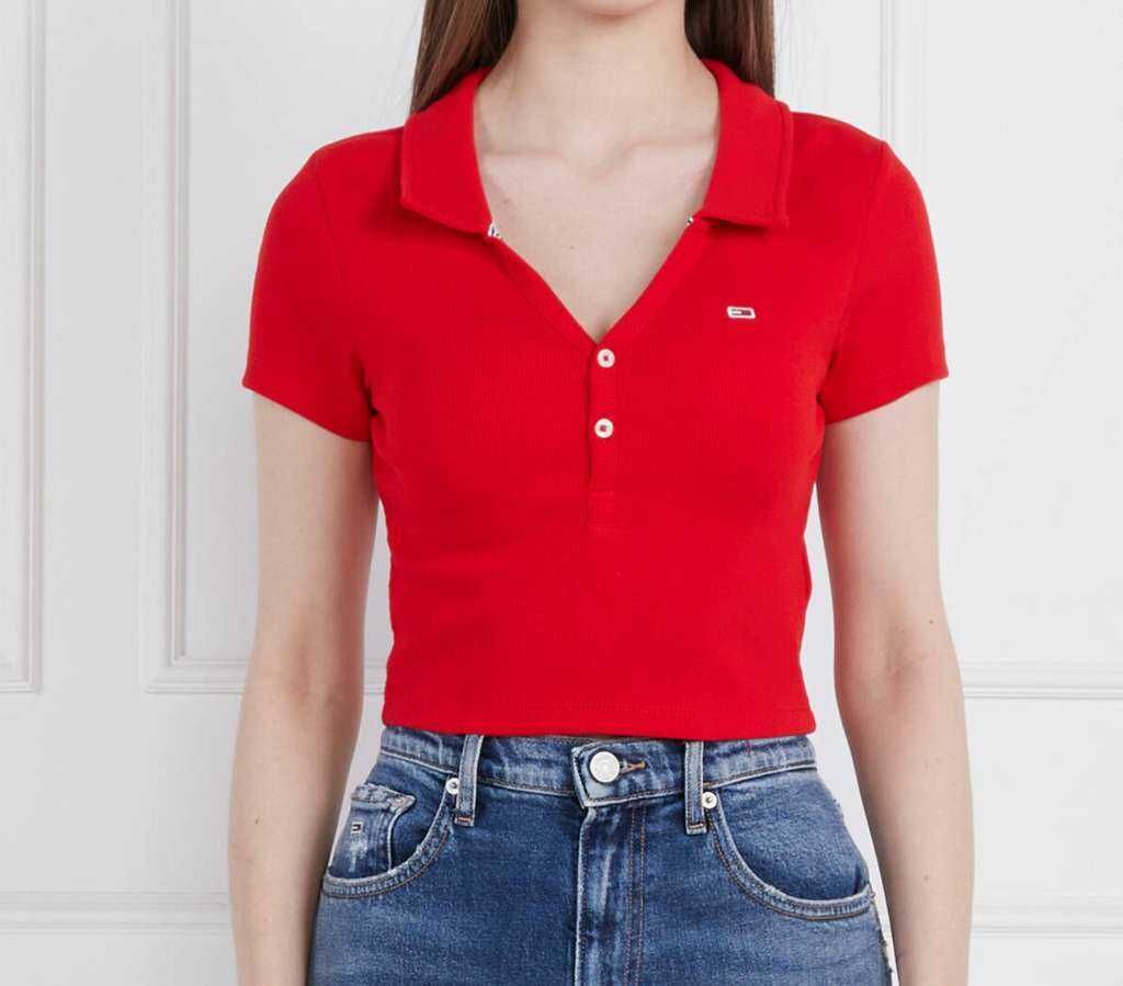 Tommy Hilfiger Jeans Polo Shirt Damen Baumwolle rot für 18,89 EUR (XS XL)