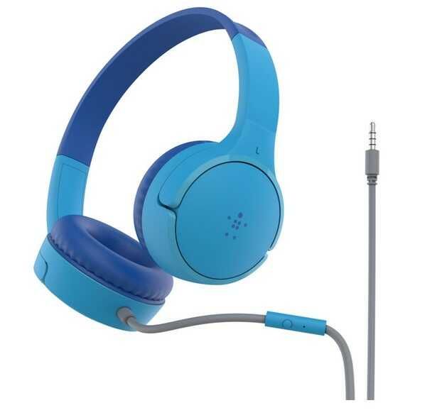 [Prime] Belkin Sound Form Mini On Ear Kopfhörer für Kinder in Blau (max. 85dB / kabelgebunden) für 13,99€ statt 19,02€
