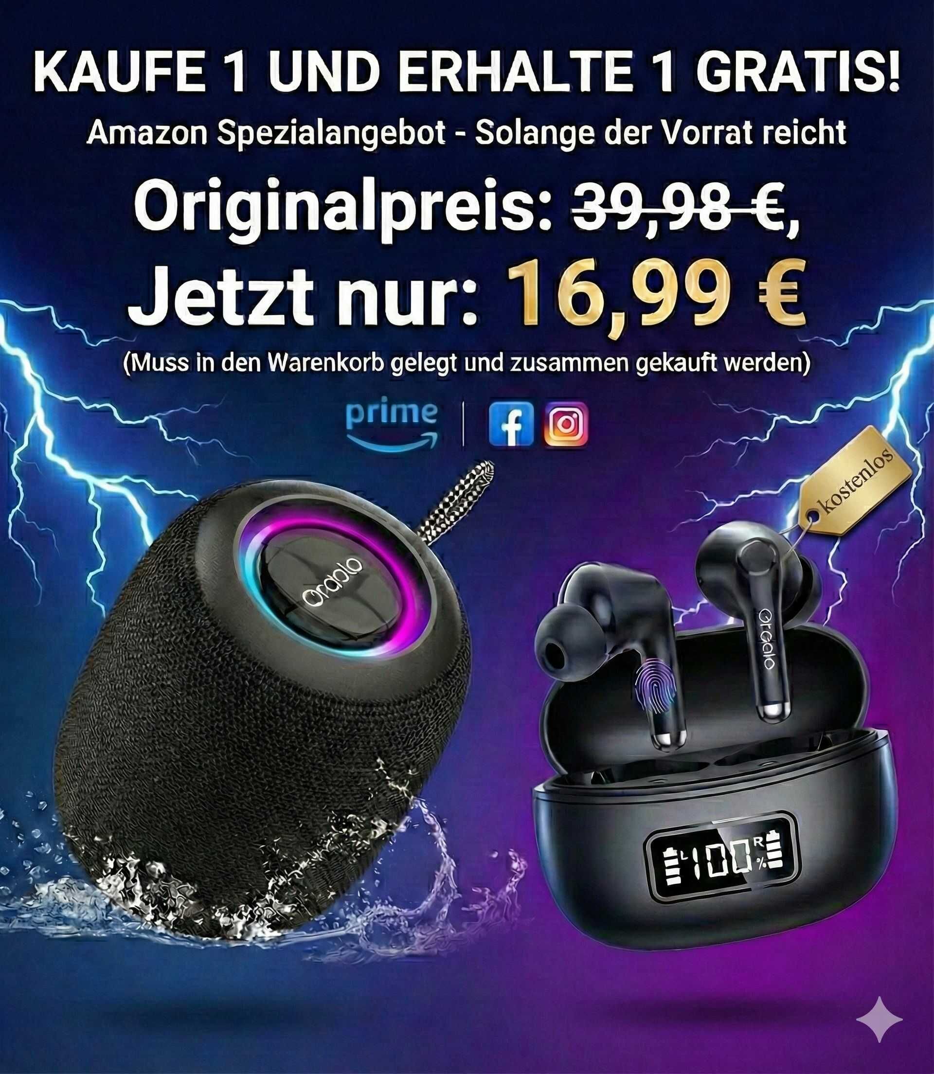16,99 € (für den Lautsprecher und einen kostenlosen Kopfhörer)