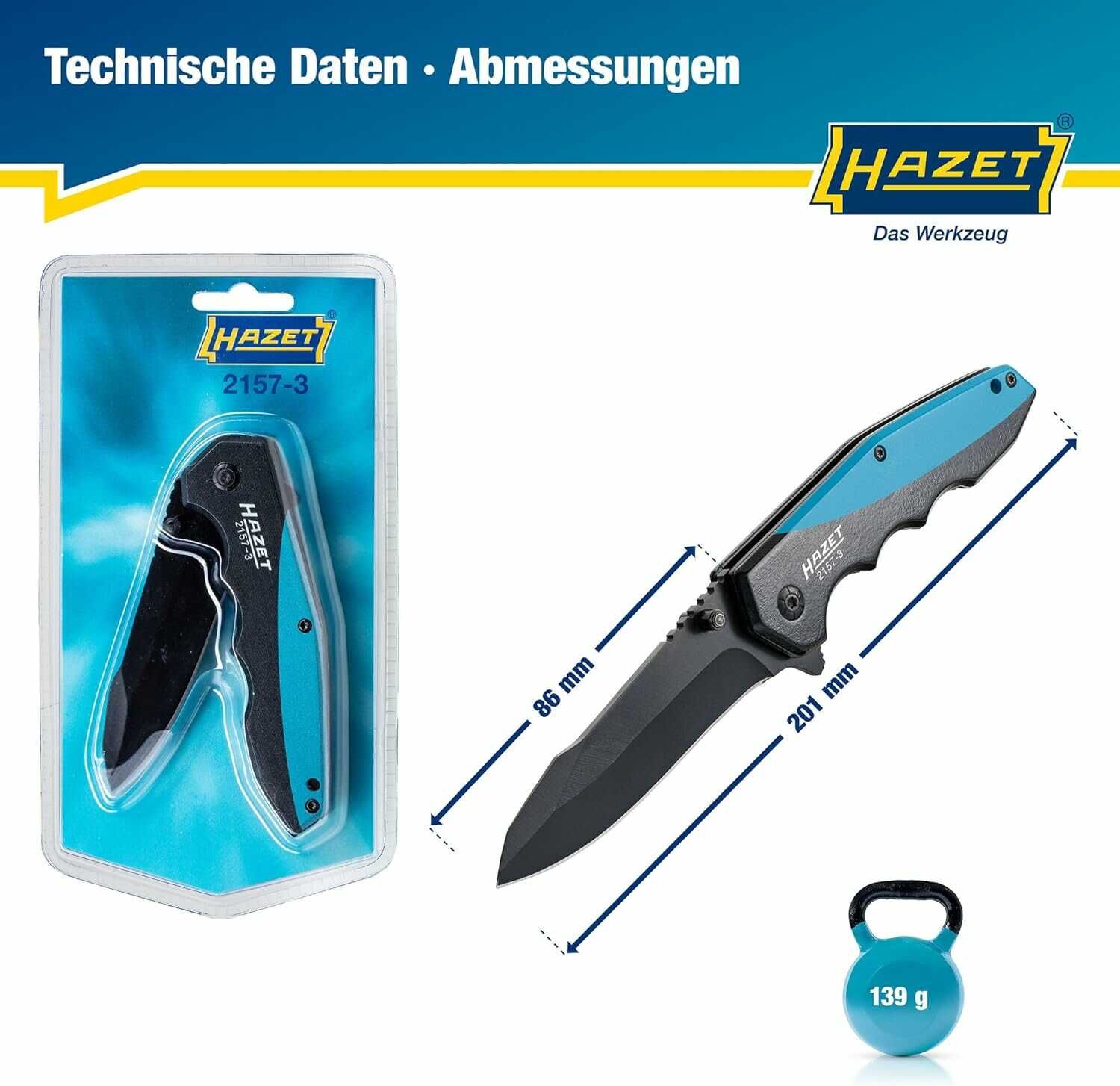 Hazet Klappmesser 2157 3 I Outdoor Taschenmesser mit hochwertiger Edelstahl Klinge 10,83€ statt 15,10€