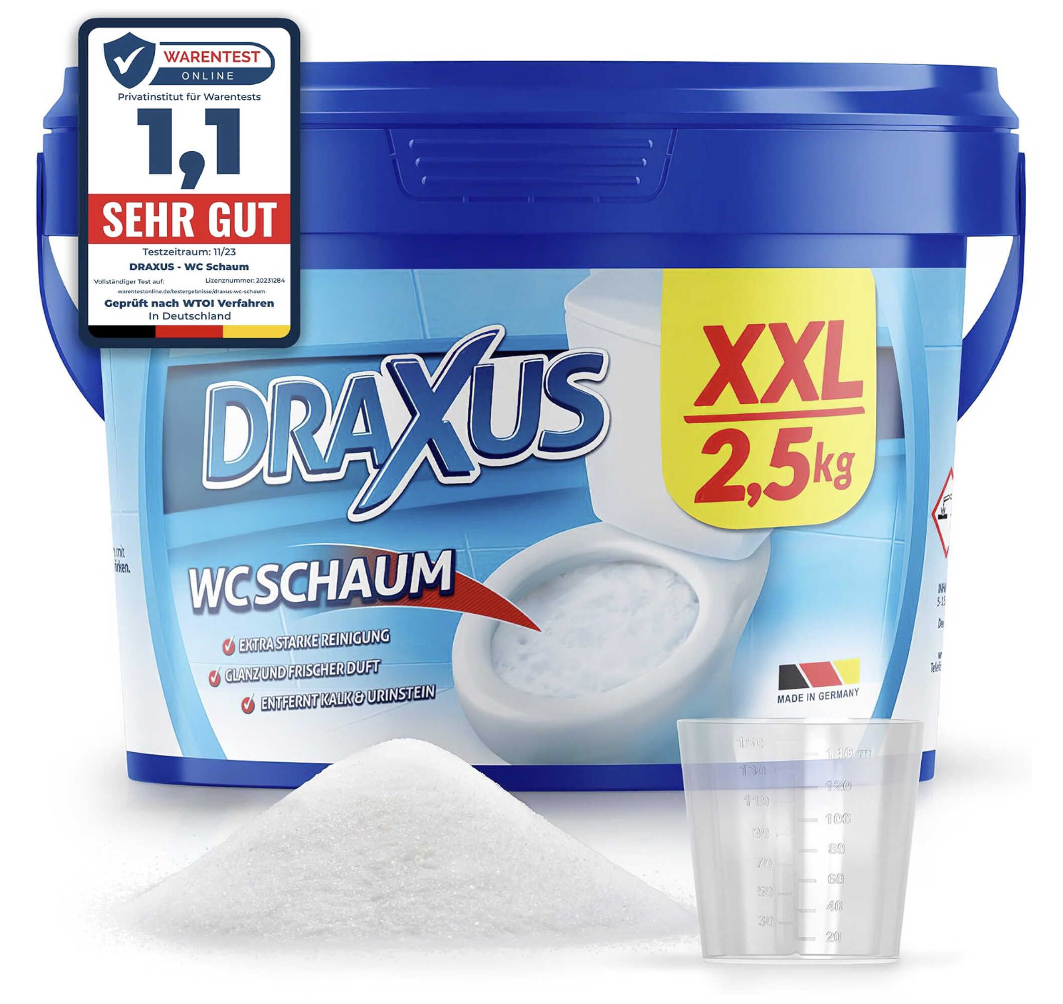 2,5kg DRAXUS WC Reiniger Extra Stark, entfernt kraftvoll Kalk & Urinstein für 29,74€ statt 34,99€ 2,5kg DRAXUS WC Reiniger Extra Stark, entfernt kraftvoll Kalk & Urinstein für 29,74€ statt 34,99€