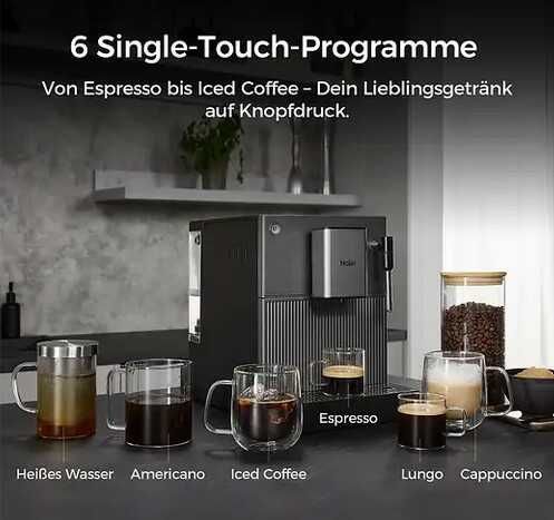 Haier I-Master Compact 5 Kaffeemaschine HCM5A 011 (6 Kaffeespezialitäten) für 399€ statt 499€ Haier I Master Compact 5 Kaffeemaschine HCM5A 011 (6 Kaffeespezialitäten) für 399€ statt 499€