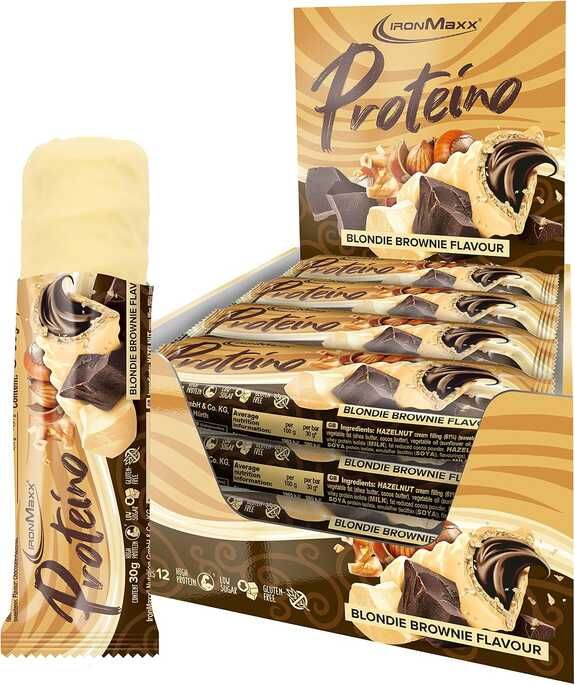 IronMaxx Proteino 12x30g Protein Riegel   Blondie Brownie 12,65€ statt 18,31€