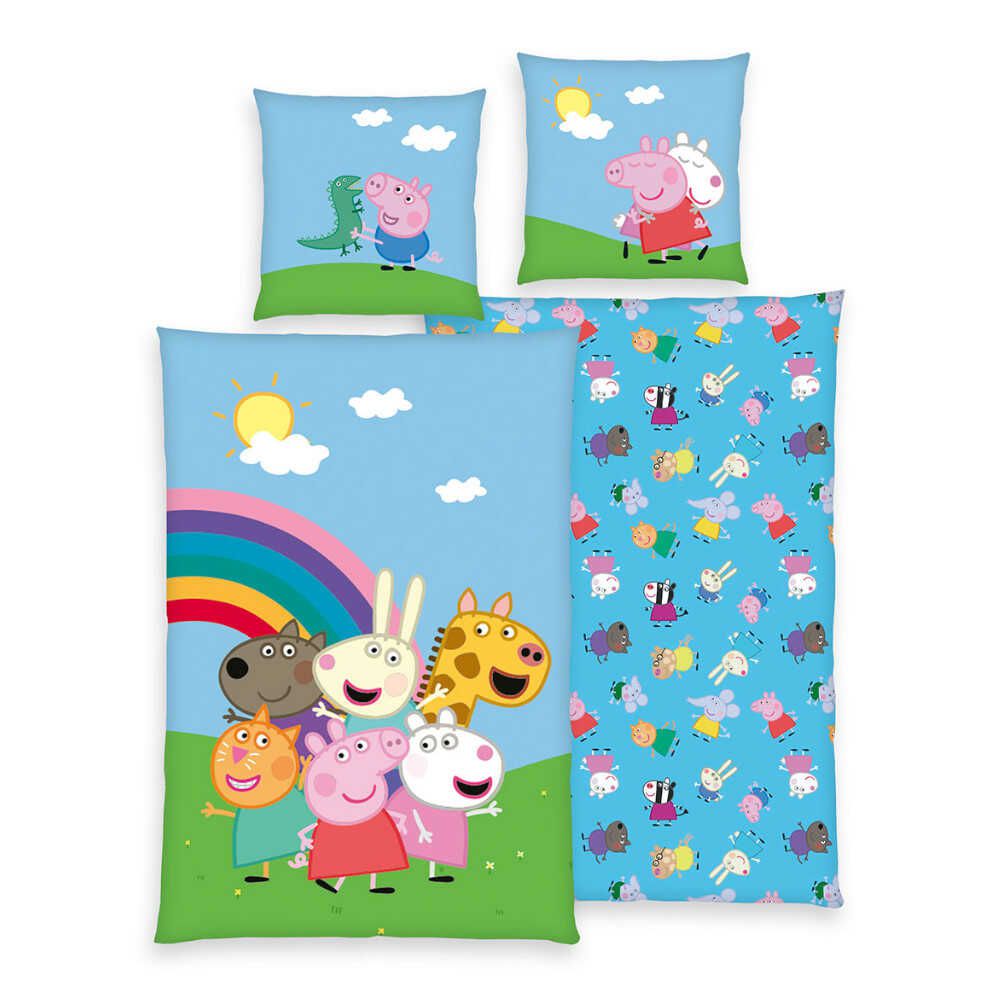 Peppa Pig Bettwäsche Set 135 x 200 cm + 80 x 80 cm für 14,94 € PVG 37,99€