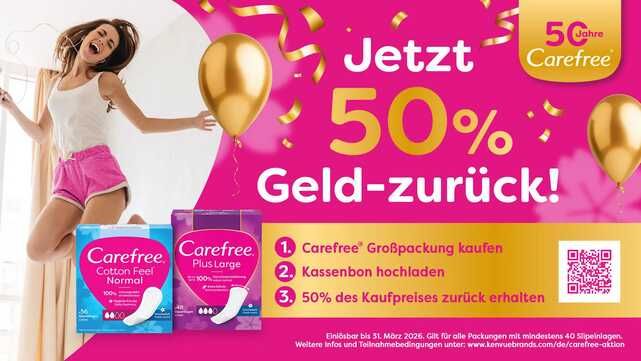 [Teil Gzg] Carefree Slipeinlagen – 50 % Geld zurück
