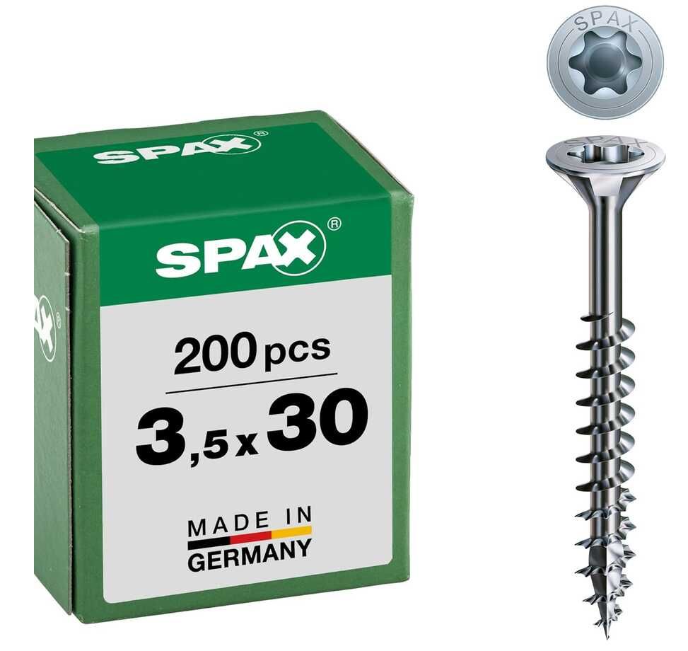 [Prime] SPAX Universalschraube, 3,5 x 30 mm, 200 Stück, Senkkopf, Teilgewinde   4,39€ statt 9,94€