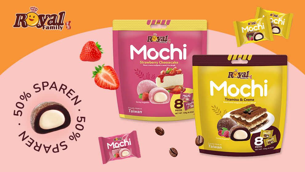 Royal Family Mochi Strawberry Cheesecake 120g & Mochi Tiramisu 120g
