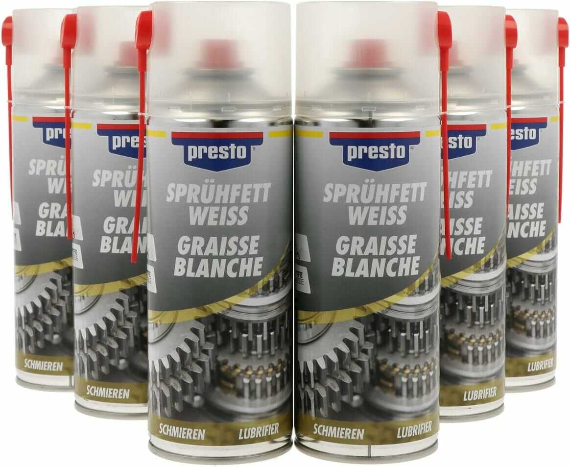 6x presto Sprühfett Weiß, 400 ml für 24,83€ statt 31,56€ 6x presto Sprühfett Weiß, 400 ml für 24,83€ statt 31,56€