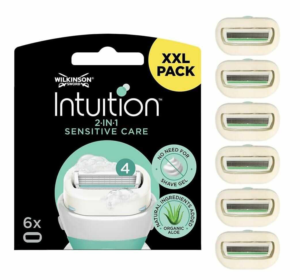 [Prime] Wilkinson Sword   Intuition Sensitive Care Rasierer für Frauen, 6 Ersatzklingen   14,32€ statt 19,72€