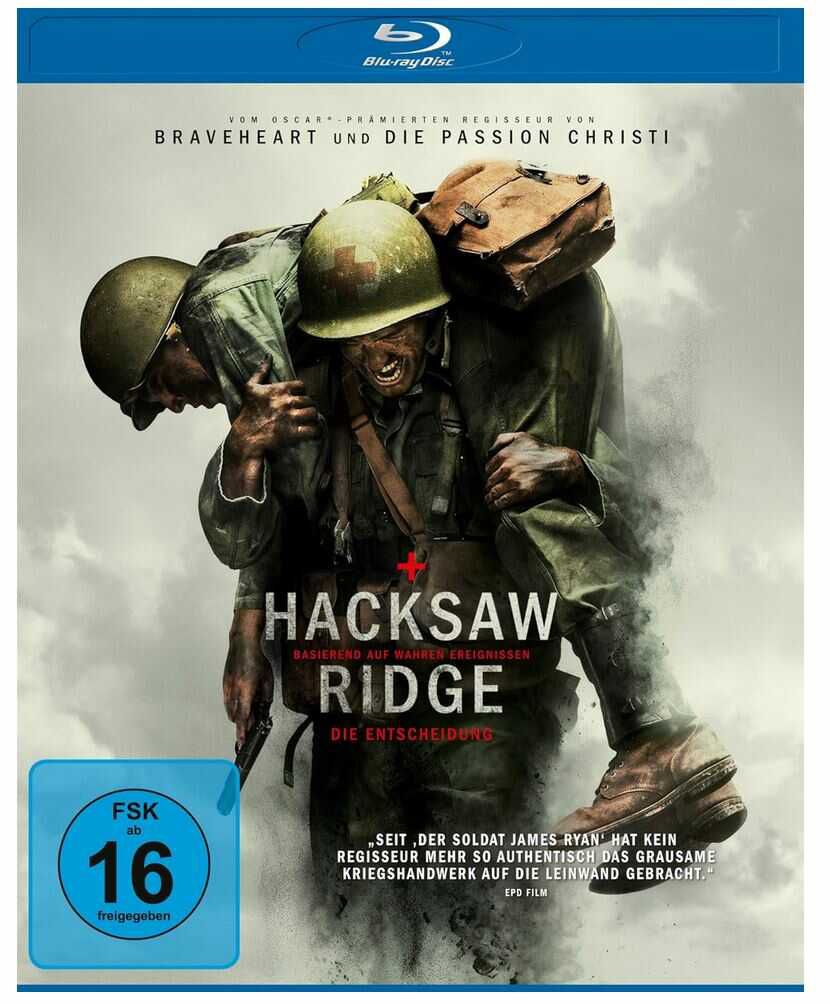 [Prime] Hacksaw Ridge   Die Entscheidung (Blu ray)   5,29€ statt 8,28€