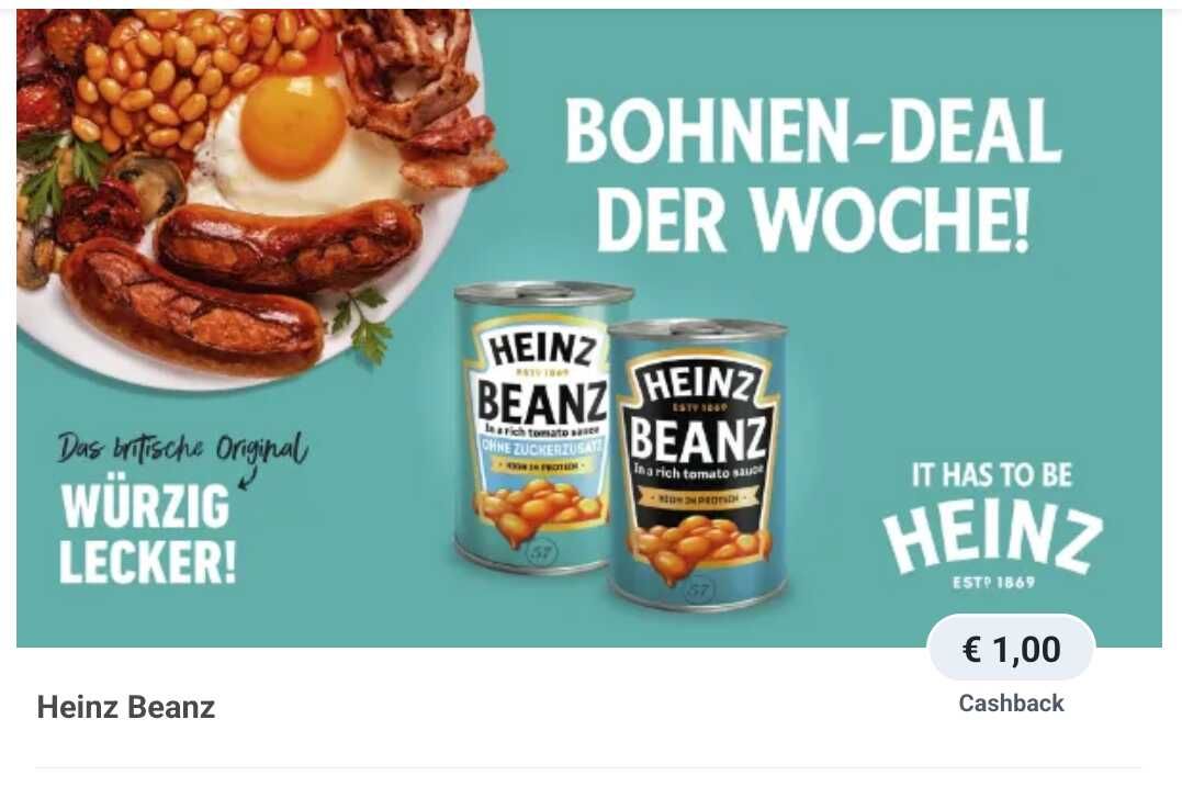 Heinz Beanz € 1,00 Cashback