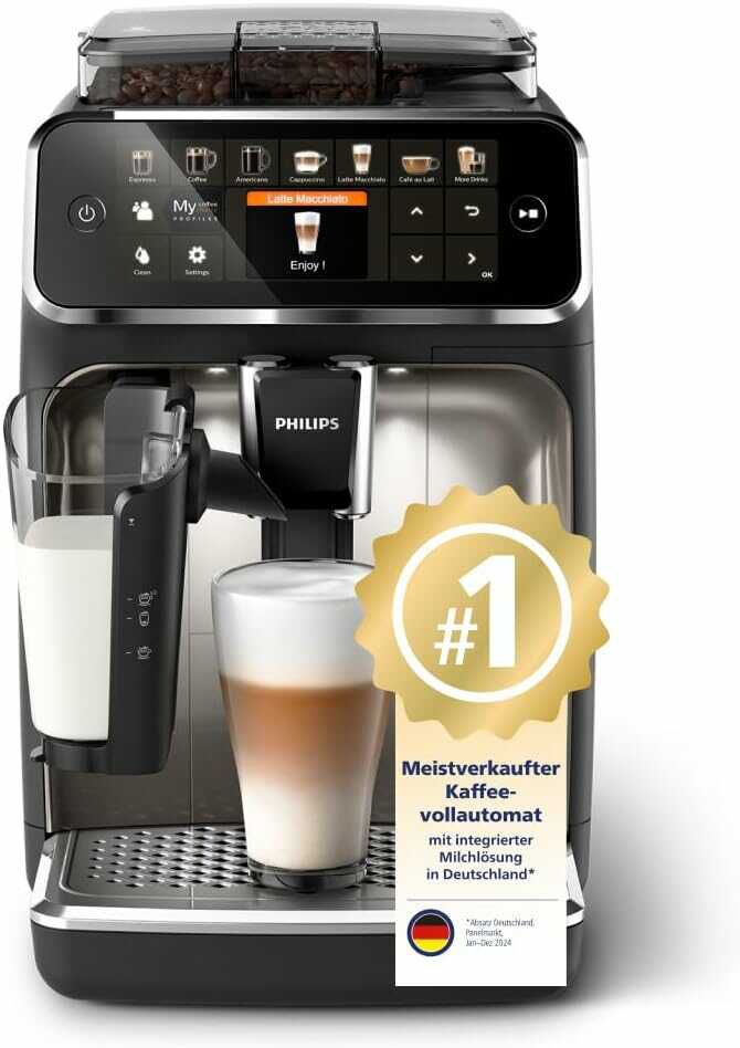 Philips Serie 5400 Kaffeevollautomat – LatteGo Milchsystem  453,78€ statt  524,90€