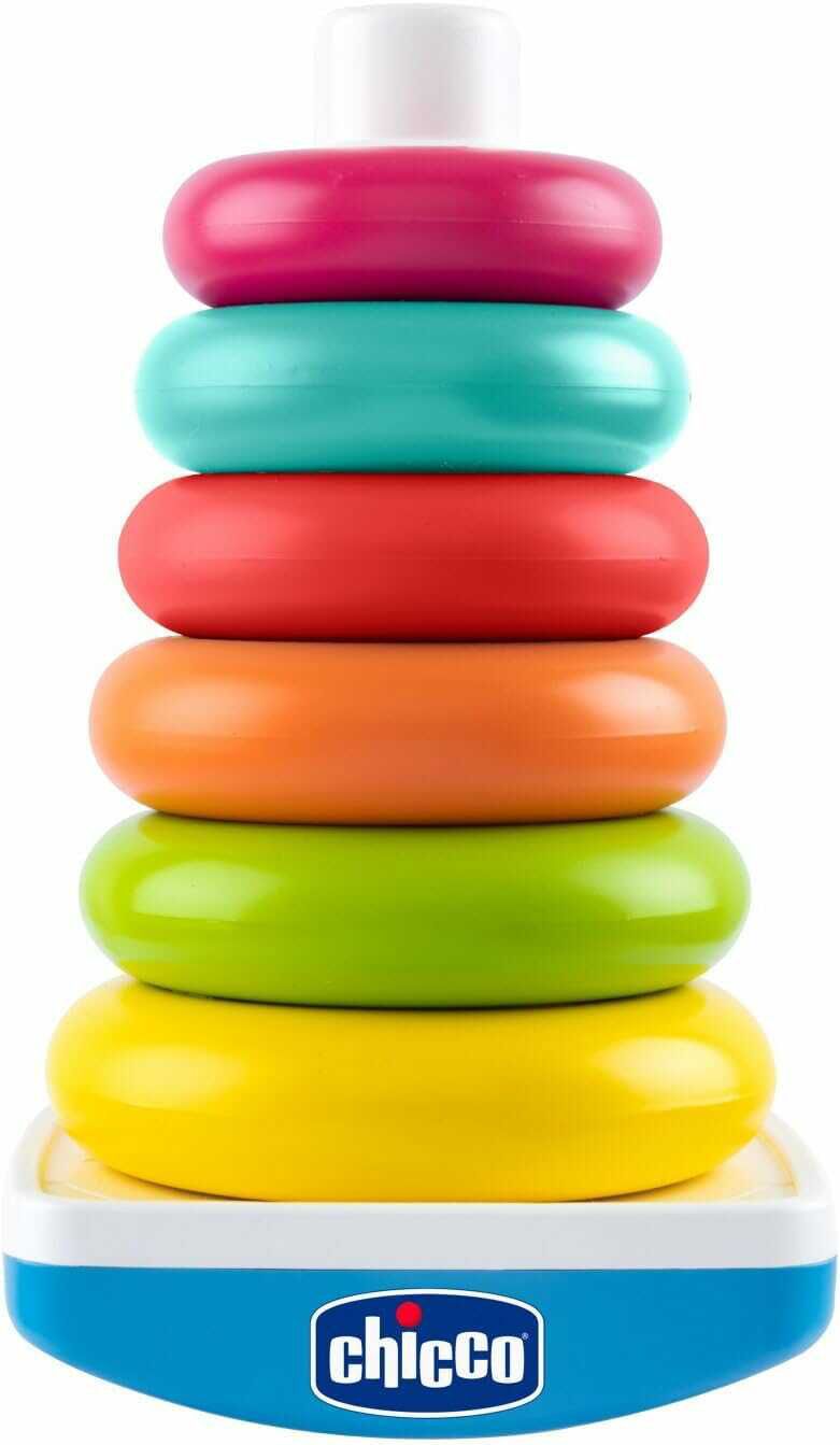 Chicco Baby Stapelring & Ringpyramide, Steckturm, Spiel mit schwingendem Unterteil für 4,99€ PVG 9,90€ 