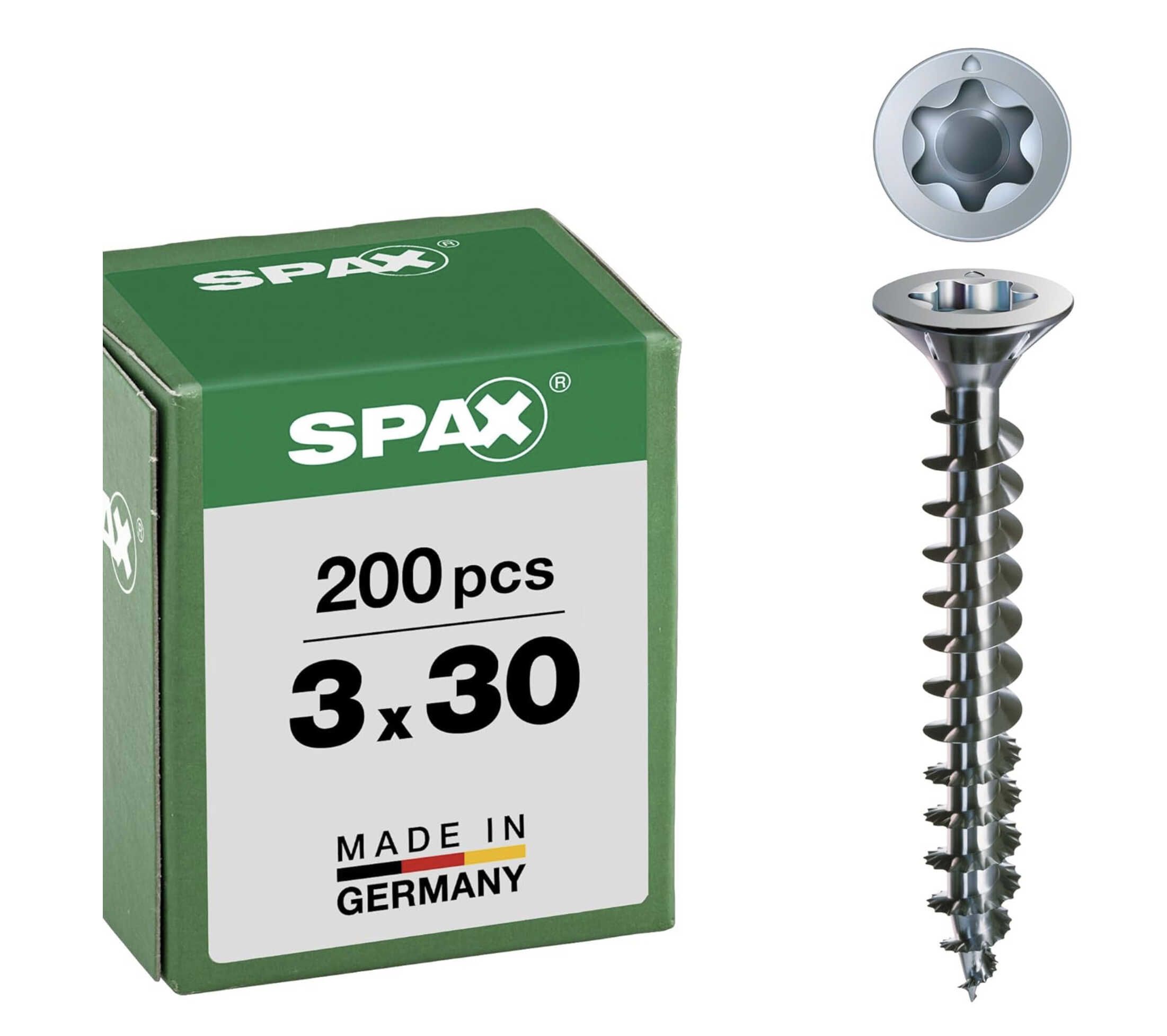 200x SPAX Universal Senkkopfschraube, 3,0 x 30 mm für 4,11€ statt 7,10€