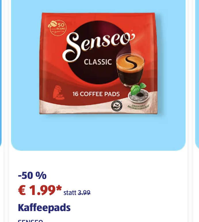 Aldi Süd: 16er Pack Senseo Kaffeepads (verschiedene Sorten) für 1,99€ statt 2,99€