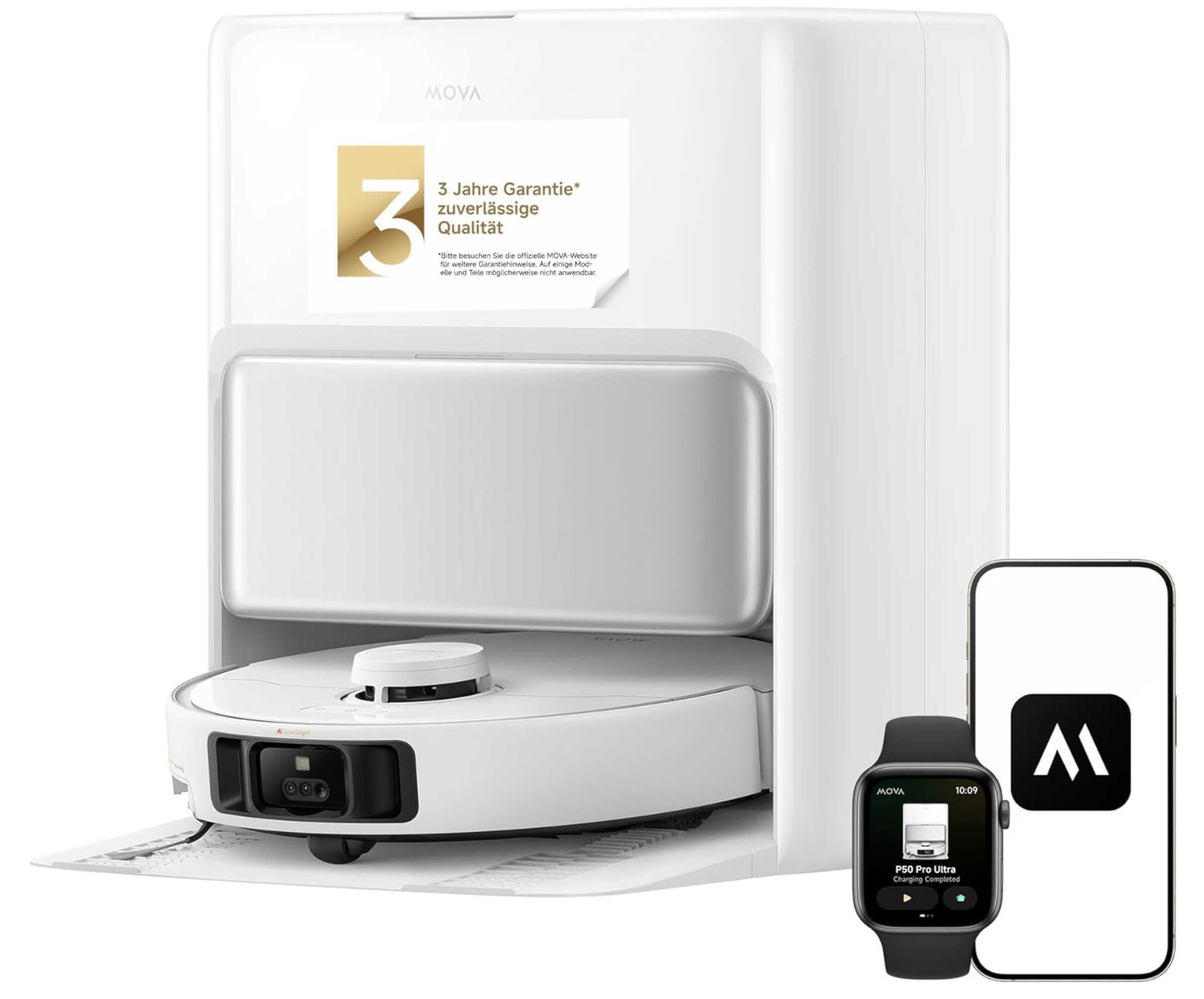 Mova P50 Pro Ultra Staubsaugerroboter mit Mopp für 453,77€ statt 539,99€