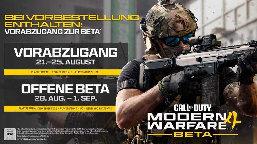 KOSTENLOS SPIELEN : Zugang zu Call of Duty: MODERN WARFARE 4   OPEN BETA, Spielbar ohne Code 28.08./01.09. [ PC PS5 Xbox Nintendo Switch 2 ]