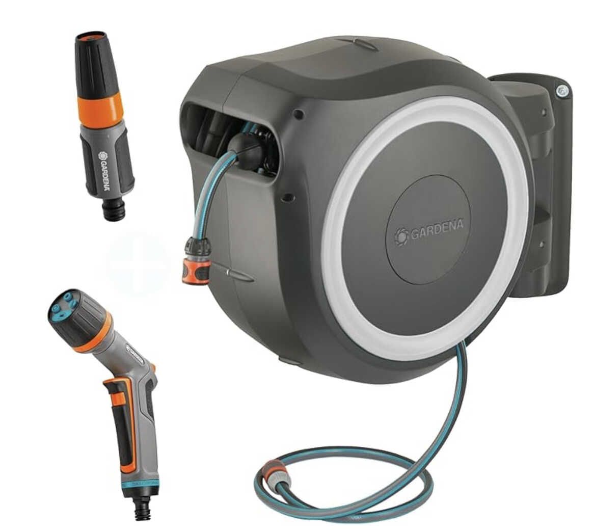 Gardena Wand Schlauchbox RollUp L + ecoPulse Spritze (18627 38) für 156,99€ statt 184,99€