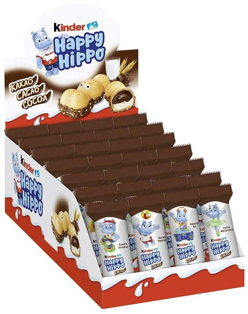 28 kinder Happy Hippo Kakao Riegel  9,99€ statt 13,55€