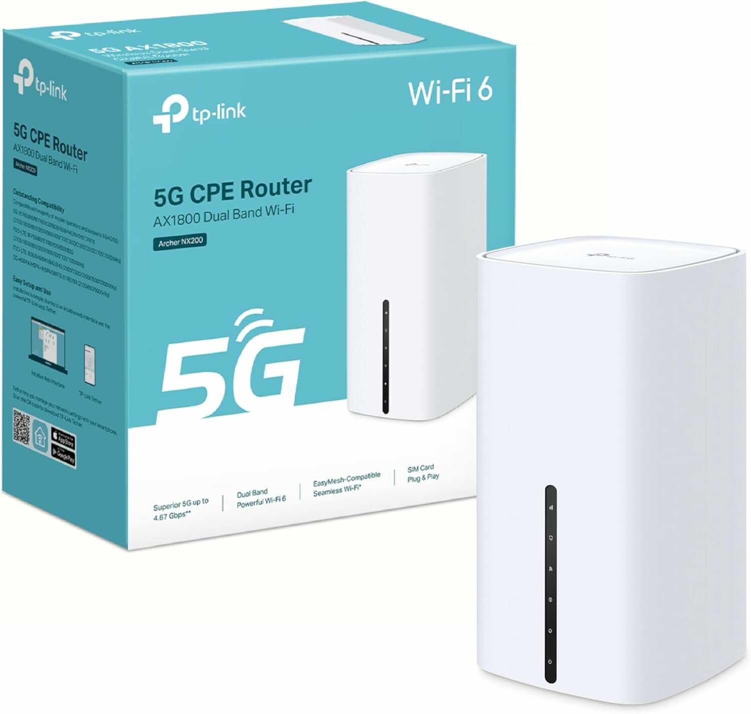 TP Link Archer NX200 LTE WLAN Router, 5G Router SIM Karte, AX1800 Dualband WLAN 6  Für 215,90€ PVG 237,00€ 