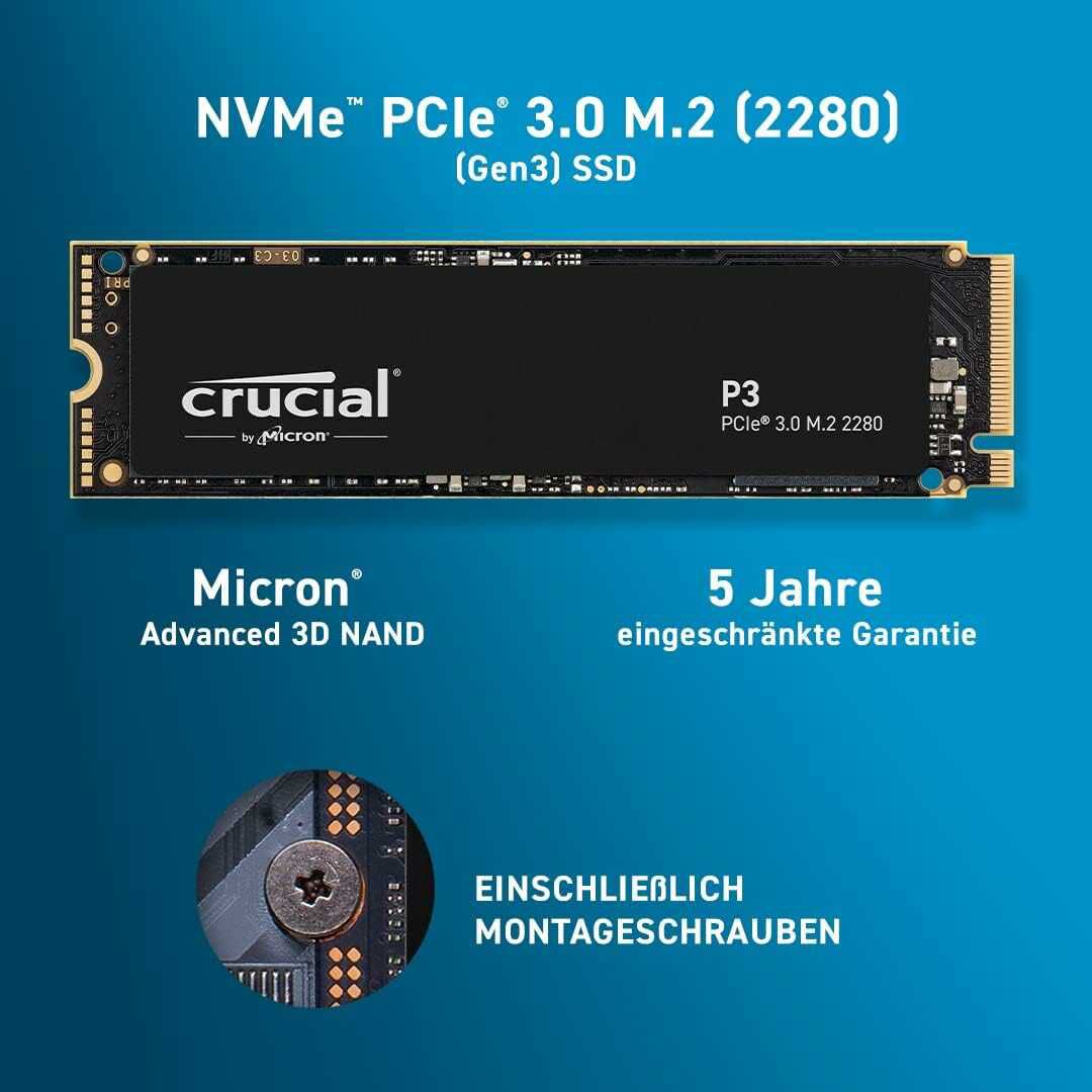 Crucial P3 4TB M.2 PCIe Gen3 NVMe Interne SSD für 189,99€ statt 223,50€