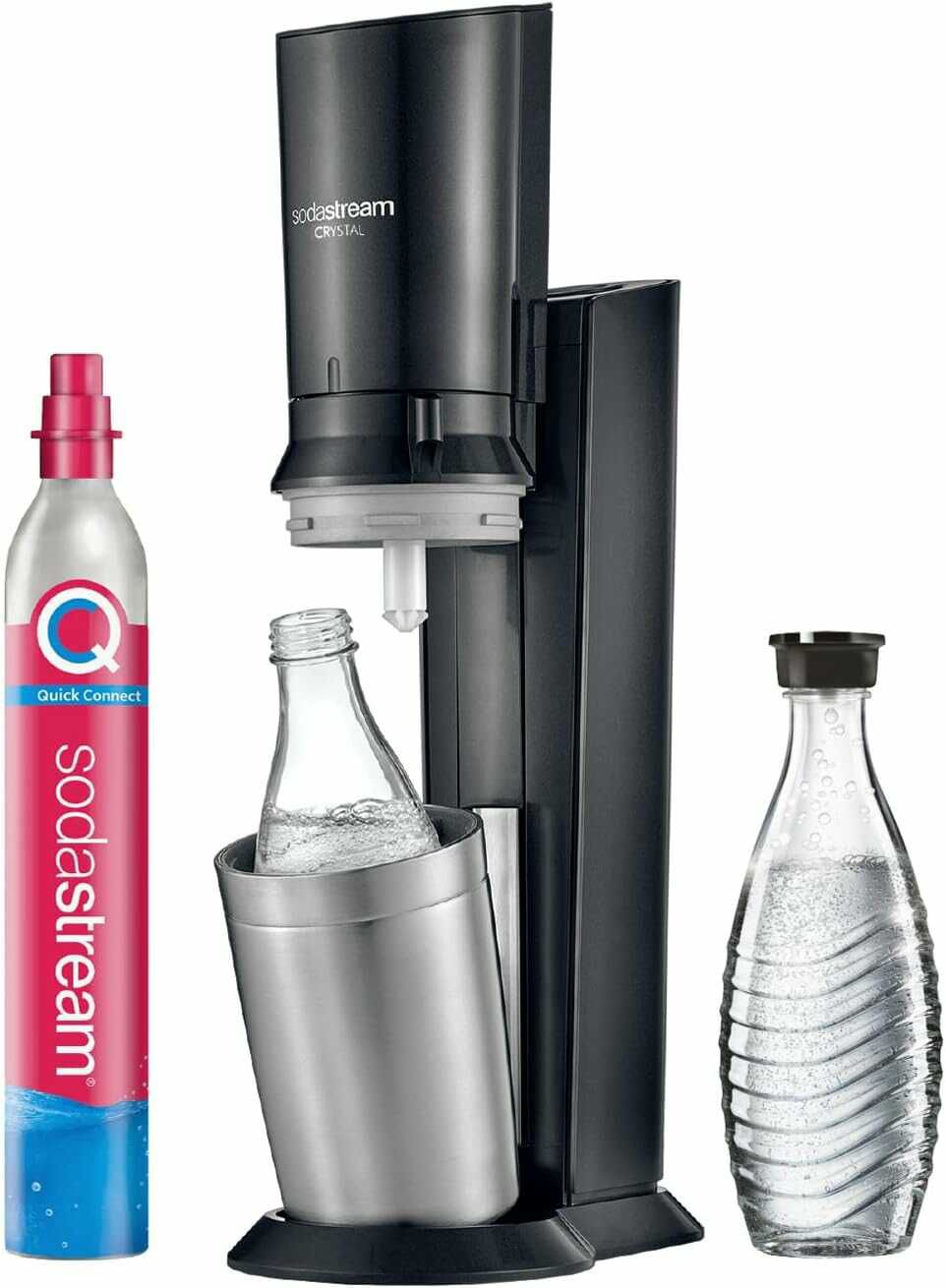 SodaStream Crystal 3.0 Wassersprudler mit 1x Quick Connect CO2 Zylinder und 2X Glaskaraffen 79,99€ statt 119,99€