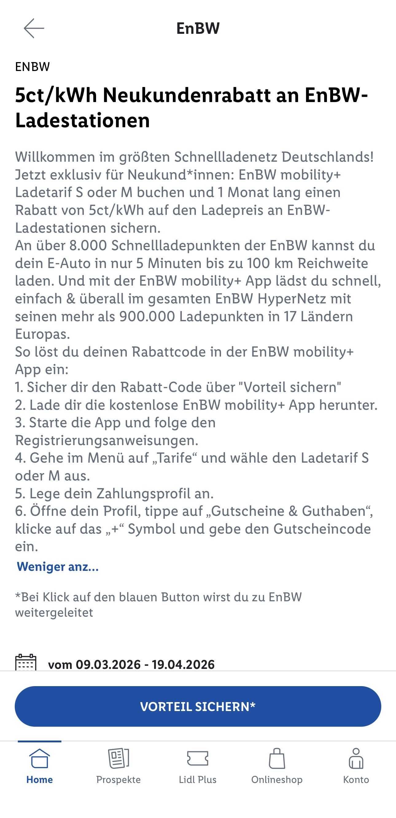Mit Lidl Partnervorteil 5 Cent/kWh bei EnBW Ladestation sparen. Mit Lidl Partnervorteil 5 Cent/kWh bei EnBW Ladestation sparen.