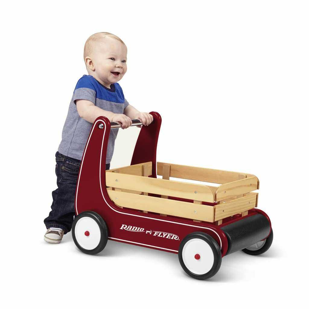 Radio Flyer   Classic Walker Wagon   aus Holz, für Kinder 1–4 Jahren, rot [Prime]