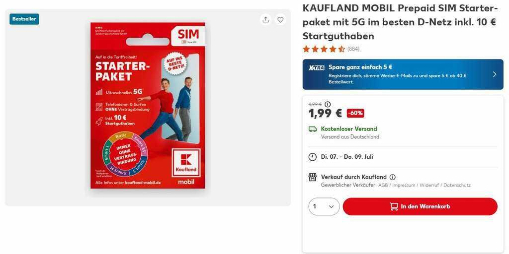 Kaufland Mobil SIM vergünstigtes Starterpaket Kaufland Mobil SIM vergünstigtes Starterpaket