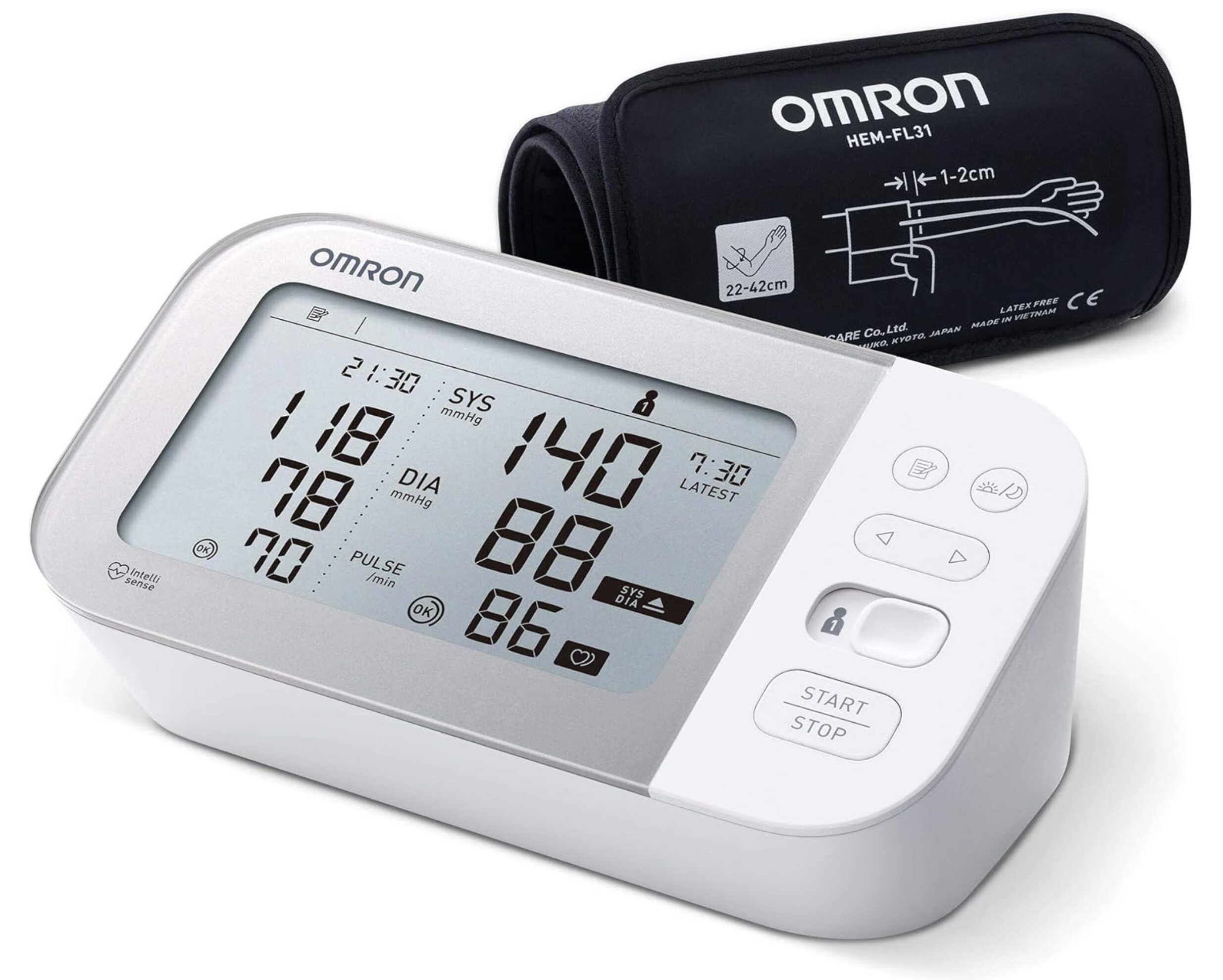 OMRON X7 Smart   Automatisches Oberarm Blutdruckmessgerät für 75€ statt 87,90€