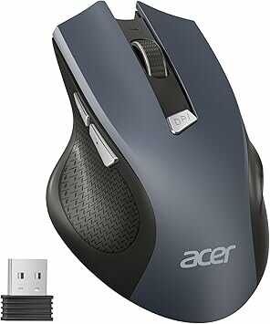 acer Maus Kabellos, 2.4GHz 1600 DPI Funkmaus, 3 Einstellbare DPI Wireless Mouse mit 6 Tasten 10,55€