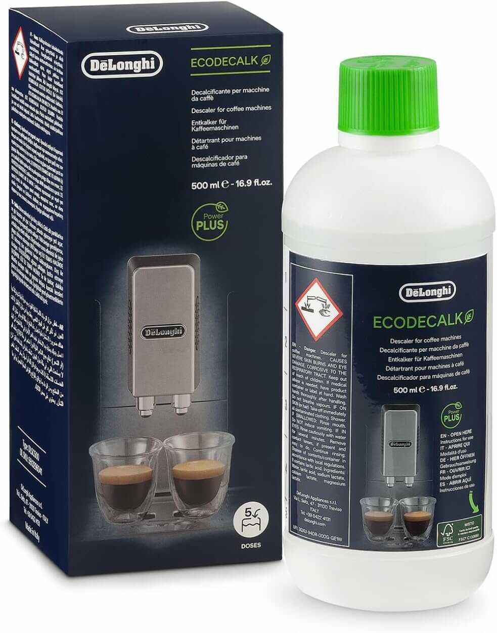 DeLonghi EcoDecalk Entkalker DLSC500, 5 Entkalkungs Dosen, Kaffee Maschinen Entkalker für 7,99€ PVG 9,99€ 
