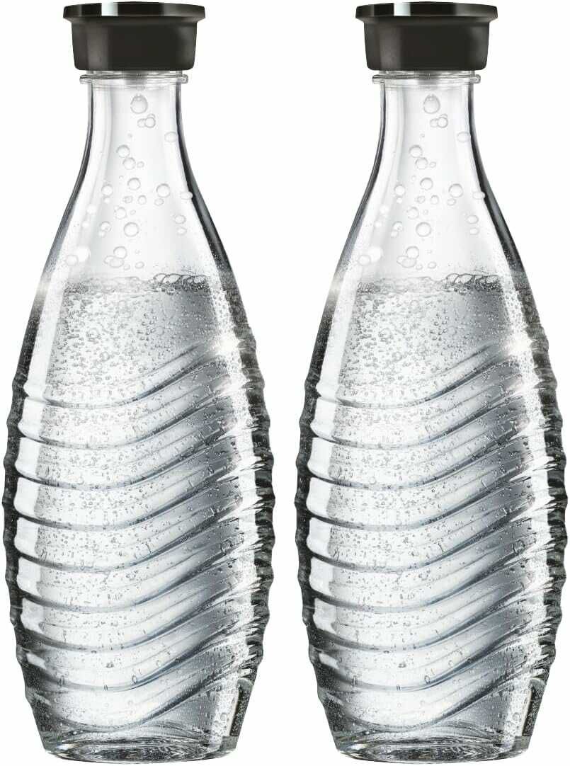 SodaStream 0,7L CRYSTAL Glaskaraffe | Spülmaschinenfest | Kompatibel mit Crystal & Penguin | elegantes Design | 2er Pack, Glas für 12,00€ PVG 15,99€