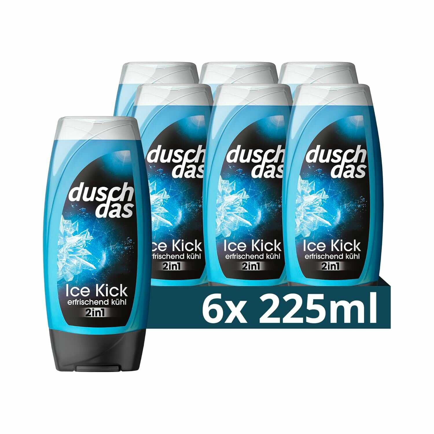 Duschdas 2 in 1 Duschgel & Shampoo 6x 225 ml Ice Kick 5,64€ statt 14,74€