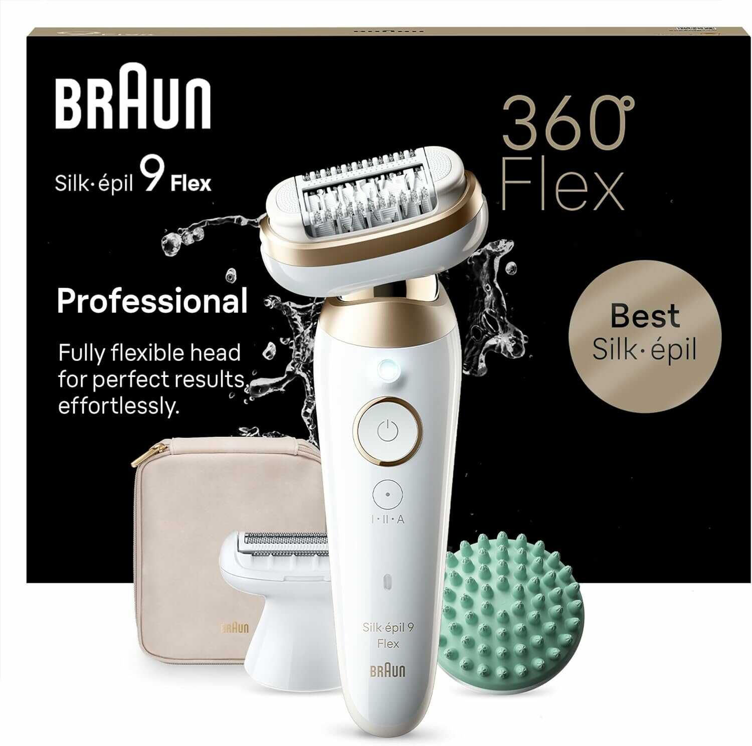 Braun Silk épil 9 Flex Epilierer mit flexiblem 360° Kopf und Rasieraufsatz 149,99€ statt 171,16€